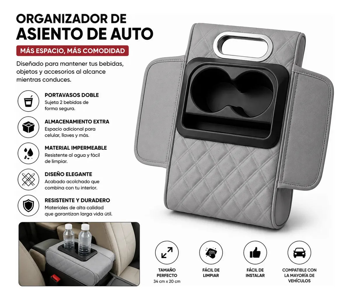 Apoyabrazos Universal Auto Portavazos